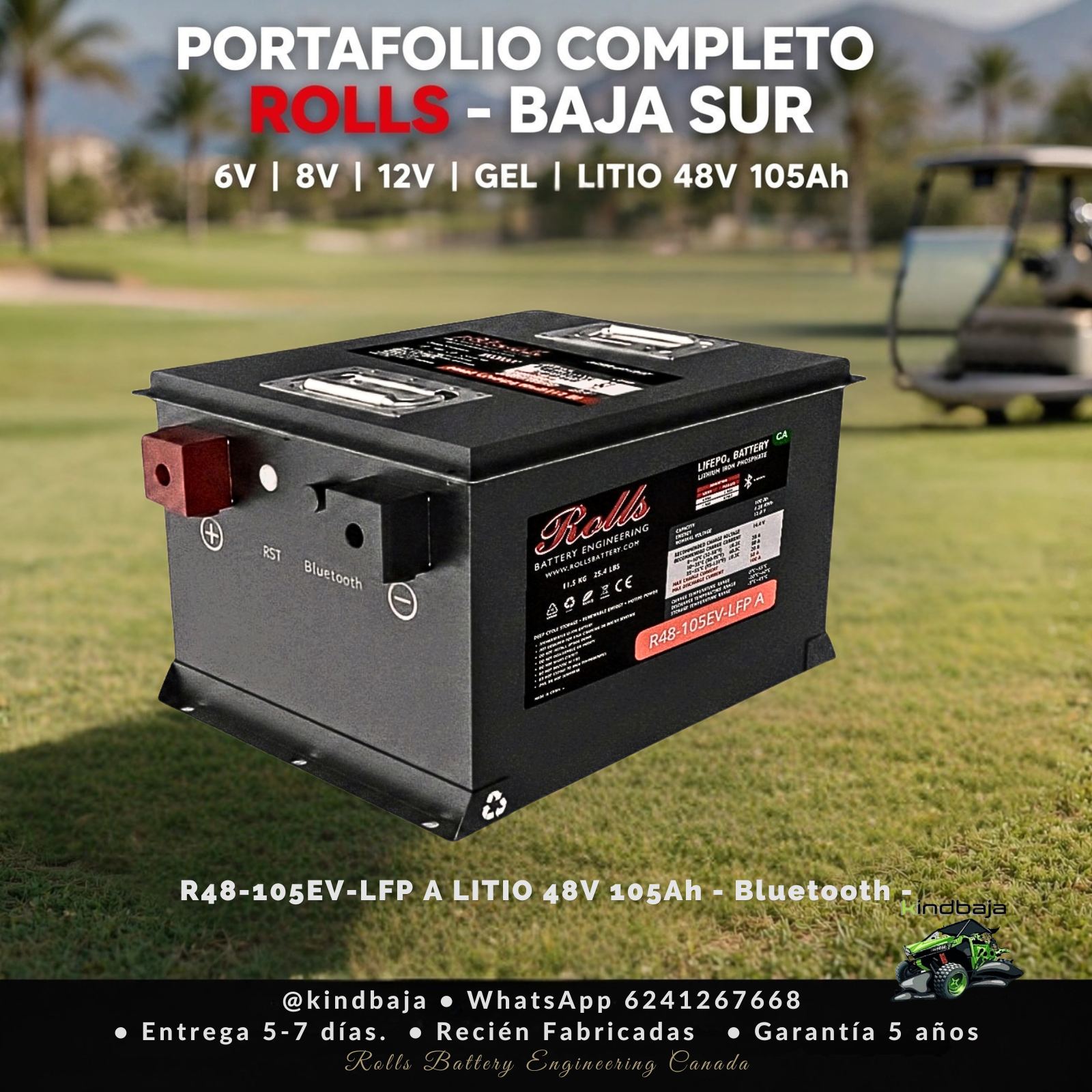 Batería Rolls Litio R48-105EV LiFePO4